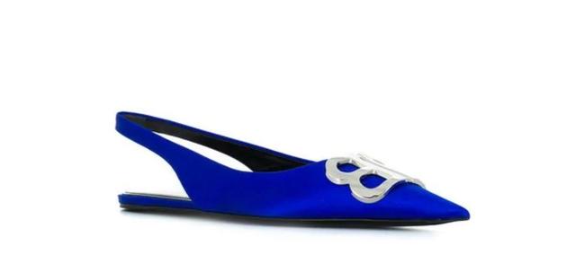 Balenciaga Blue Slingback Ballerinas Flats