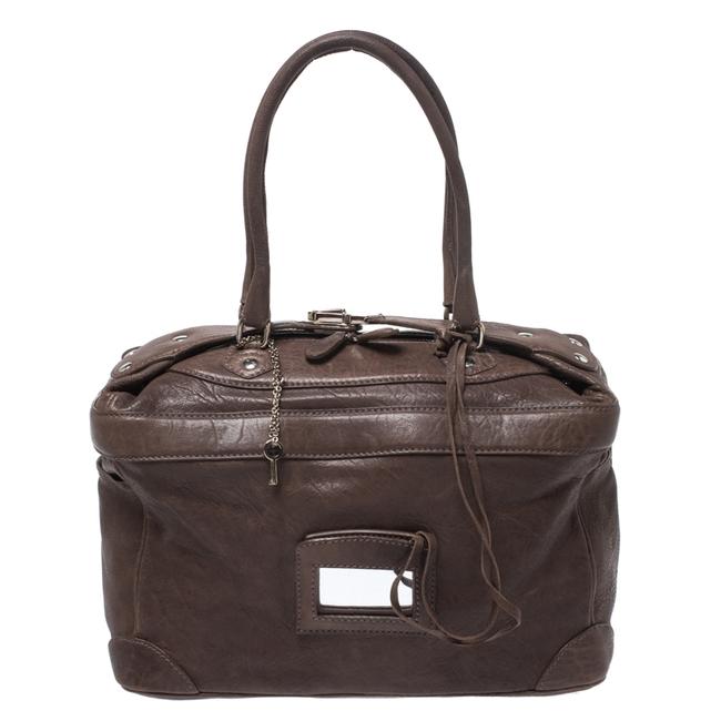 Balenciaga Box Brown Leather Satchel