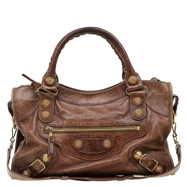 Balenciaga Brown Leather Gh City Bag Tote