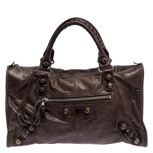 Balenciaga Brown Leather Gsh Brogues Work Tote