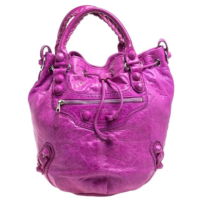 Balenciaga Bubble Gum Leather Gsh Pompon Hobo Bag