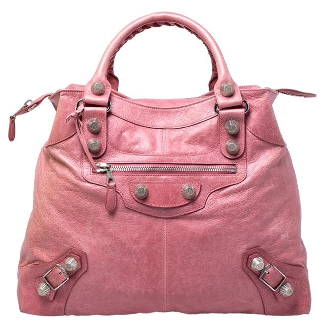 Balenciaga Bubble Gum Pink Leather Arena Giant Brief Tote
