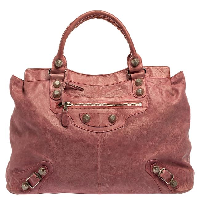 Balenciaga Bubble Gum Pink Leather Sgh Brief Tote