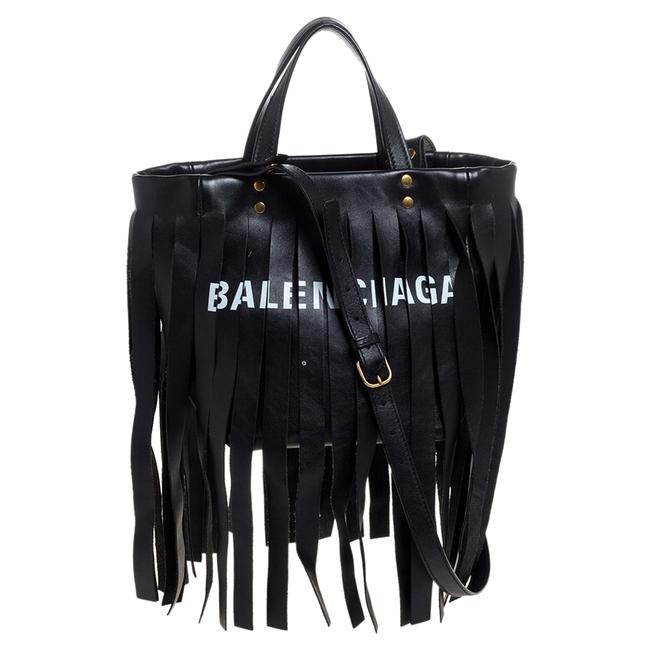 Balenciaga Cabas XS Leather Laundry Fringe Tote