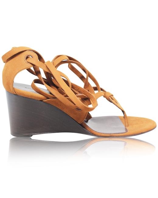 Balenciaga Camel Strappy Sandals pre Owned Condition Excellent Wedges