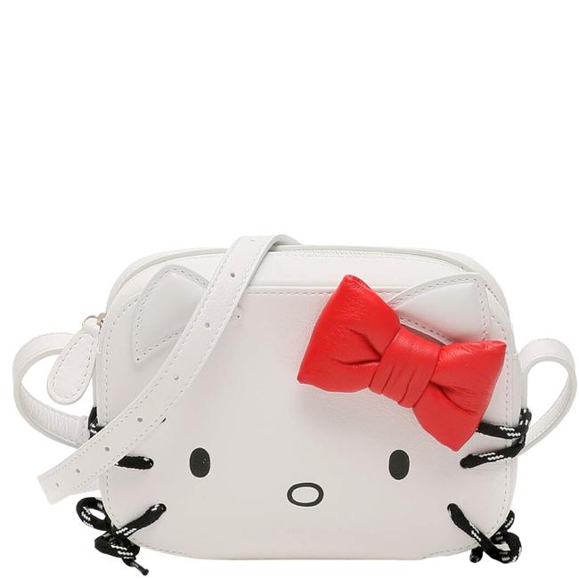 Balenciaga Camera White Leather Hello Kitty Shoulder Bag