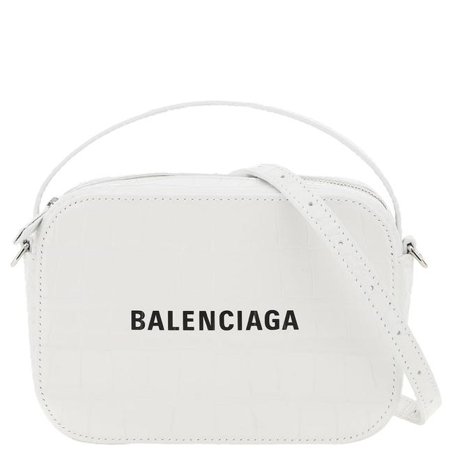 Balenciaga Camera XS White Leather Everyday Logo Shoulder Bag