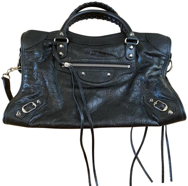 Balenciaga Classic City Black Lambskin Leather Shoulder Bag