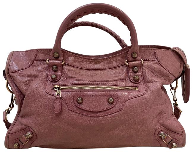 Balenciaga Classic CityMauvePink Leather Shoulder Bag