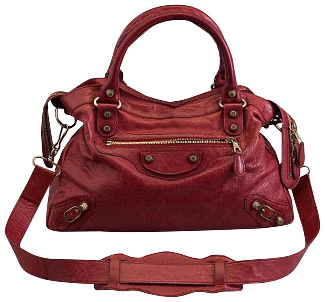 Balenciaga Classic City Rouge Theatre Red Leather Shoulder Bag