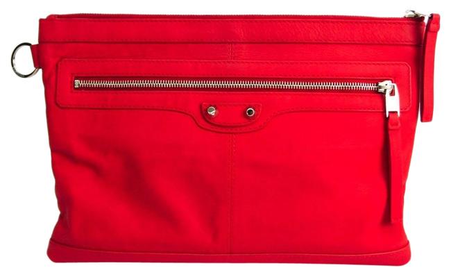 Balenciaga Classic Clip M 273022 Womens Red Color Leather Clutch