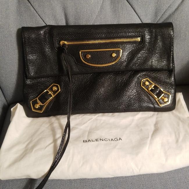 Balenciaga Classic Envelope Black Leather Clutch