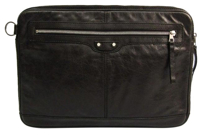 Balenciaga Clip 312207 Unisex Dark Brown Leather Clutch