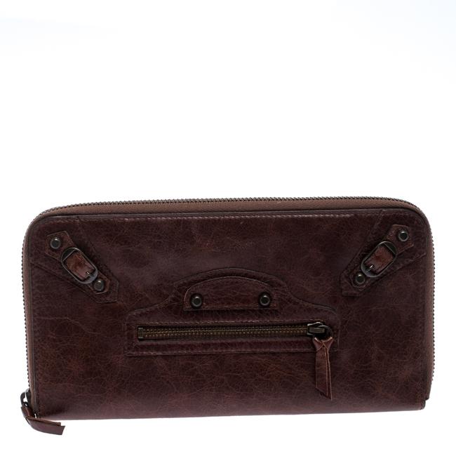 Balenciaga Compagnon Dark Brown Leather Wallet