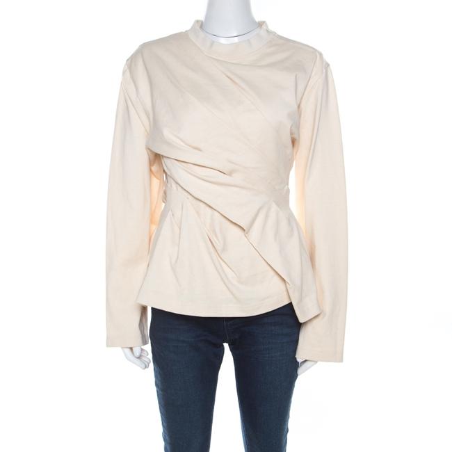 Balenciaga Cream Cotton Wrinkled Detail SweatshirtHoodie