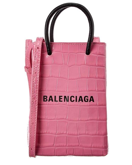 Balenciaga Croc embossed Leather Phone Holder 593826 1u61n 5860 Tote