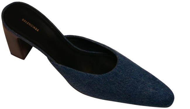 Balenciaga Denim Pointed Toe MulesSlides