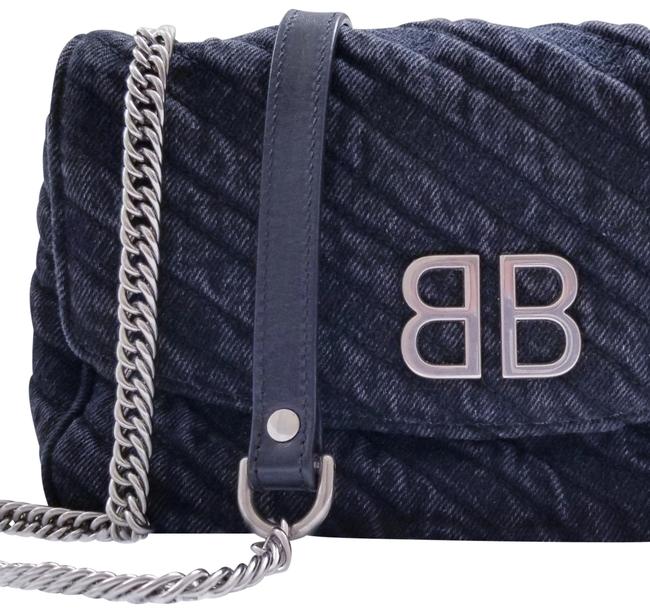 Balenciaga Destroyed Chain Denim Shoulder Bag