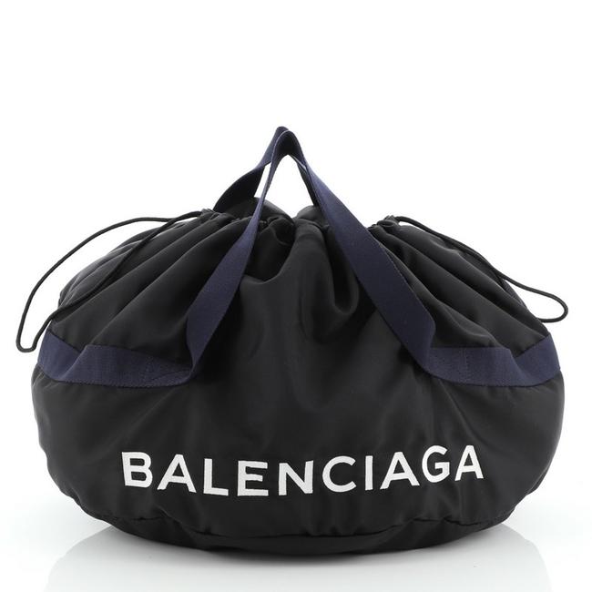 Balenciaga Duffle Bag Wheel Small Black Nylon Satchel