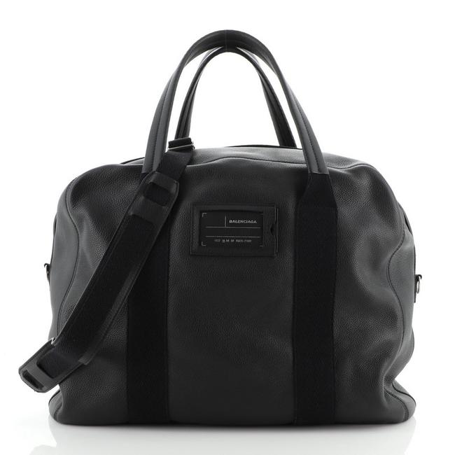Balenciaga Duffle Surplus Black Leather Shoulder Bag