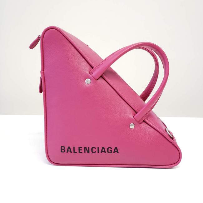 Balenciaga Duffle Triangle Pink Leather Cross Body Bag