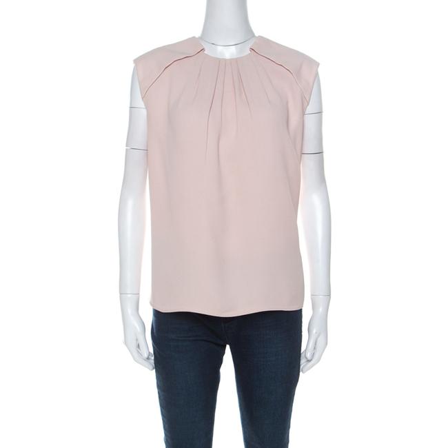 Balenciaga Dusty Pink Crepe Sleeveless A Line Blouse