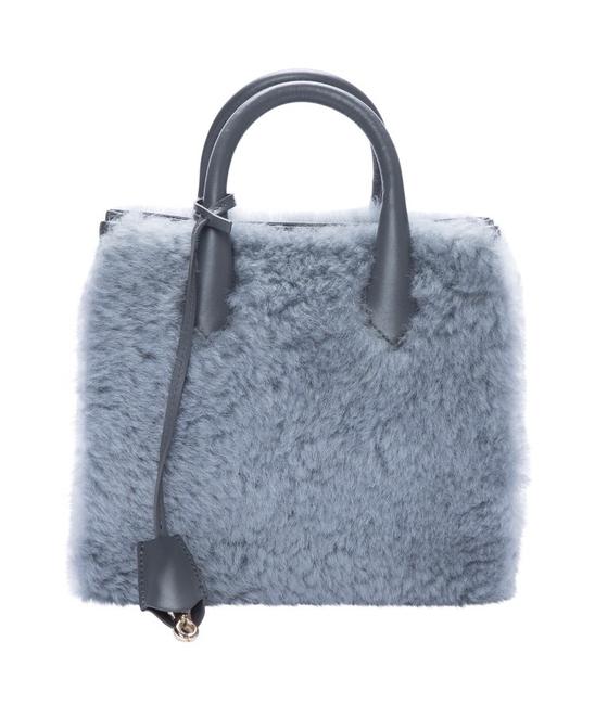 Balenciaga Faux Fur Handbag In Grey Brown Cloth Cross Body Bag