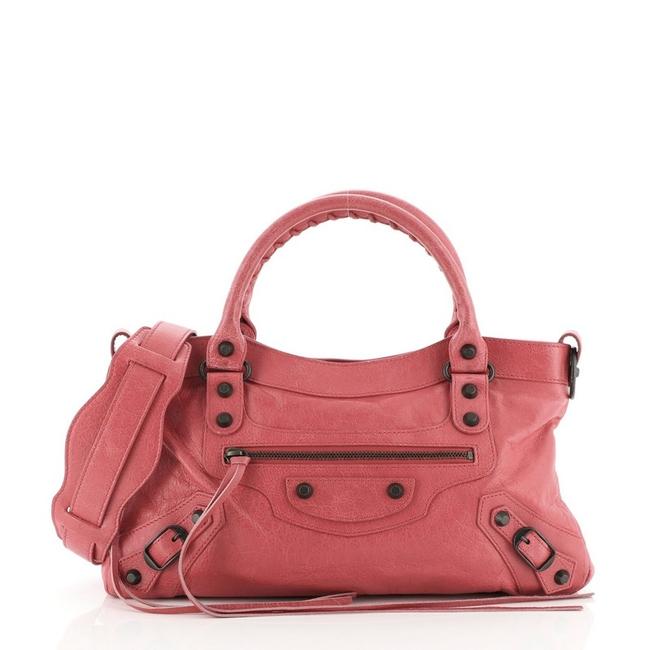 Balenciaga First Classic Studs Pink Leather Satchel