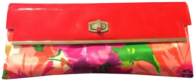 Balenciaga Floral Satin and Patent Leather Clutch