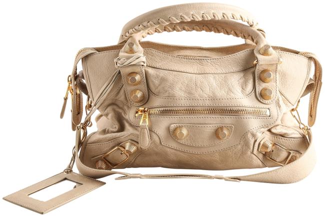 Balenciaga Giant City Beige Lambskin Leather Tote