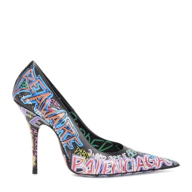 Balenciaga Graffiti Graffiti printed Leather Pumps