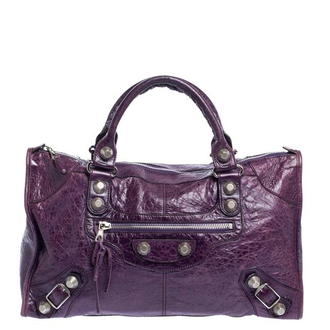 Balenciaga Grape Leather Gsh Work Tote