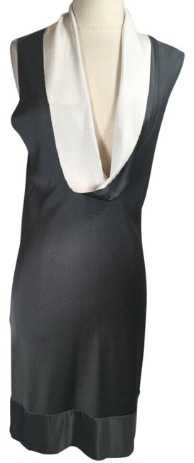 Balenciaga Gray and WhiteViscose Blend Mid length Formal Dress10 M