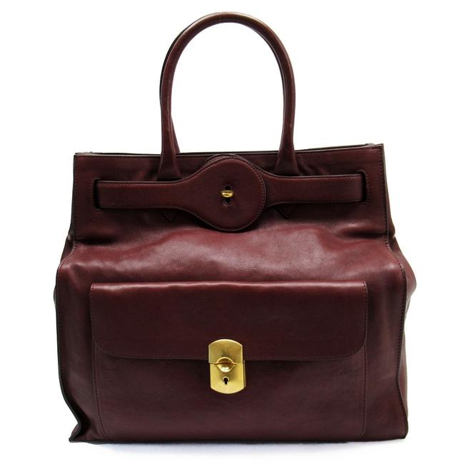 Balenciaga Handbag Gold Ladies H21607 Bordeaux Leather Satchel