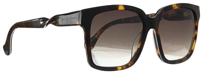 Balenciaga Havana Brown Ba53 Square Sunglasses