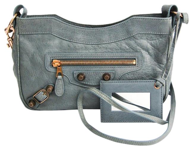 Balenciaga Hip 237203 Womens Light Gray Leather Shoulder Bag