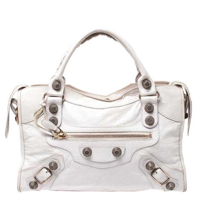 Balenciaga Ivory Leather Rggh City Bag Tote