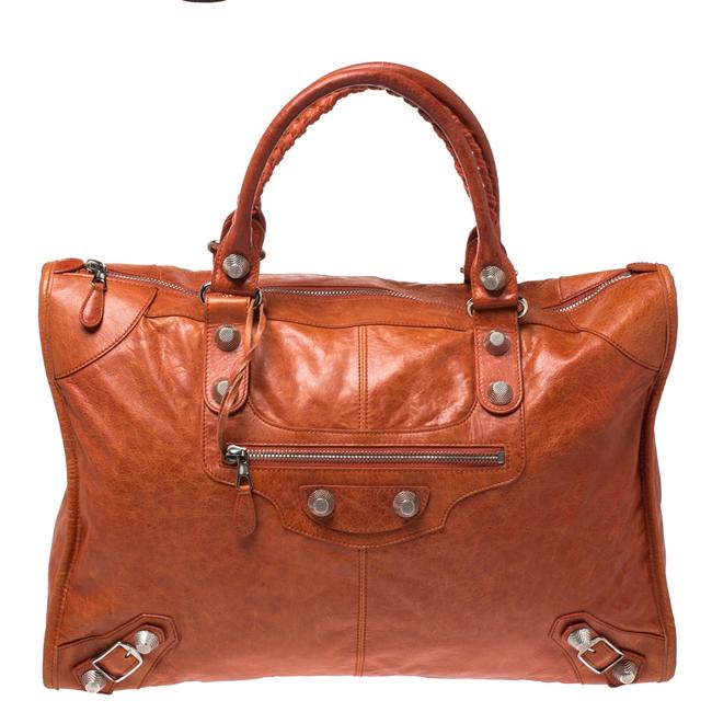 Balenciaga Jaune Leather Sh Voyage Weekender Bag Tote