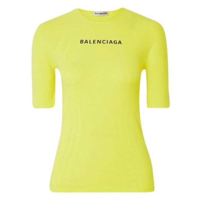 Balenciaga Jersey Logo Printed Stretch Tee Shirt8 M
