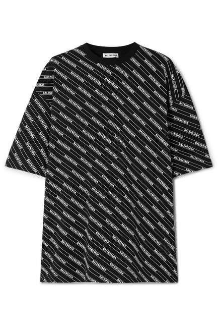 Balenciaga Jersey Overd Printed Cotton jersey T shirt Tee Shirt8 M