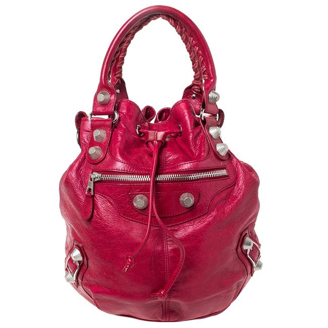 Balenciaga Leather Ggh 21 Pompon Hobo Bag