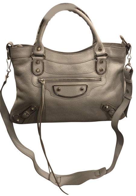 Balenciaga Light Grey Leather Cross Body Bag