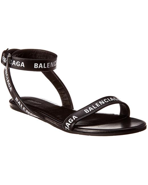 Balenciaga Logo Leather Ankle Strap 551154 Wa761 Sandals