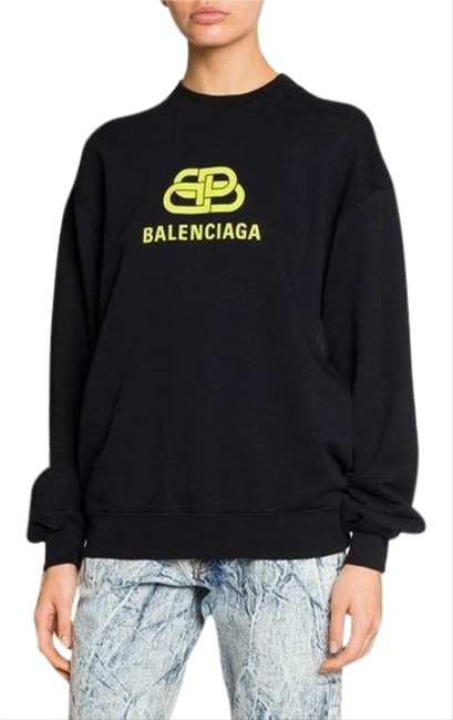 Balenciaga Long Sleeve Bb Logo Sweatshirt Black Sweater