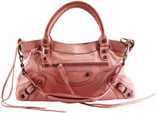 Balenciaga Motorcycle City Pink Leather Shoulder Bag