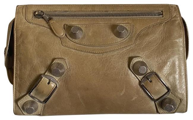 Balenciaga Off White Leather Clutch