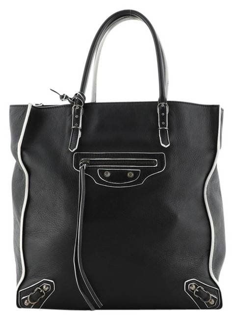 Balenciaga Papier A5 Classic Studs Medium Black Leather Tote