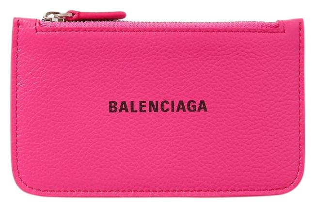 Balenciaga Pink Cash Printed Textured leather Wallet