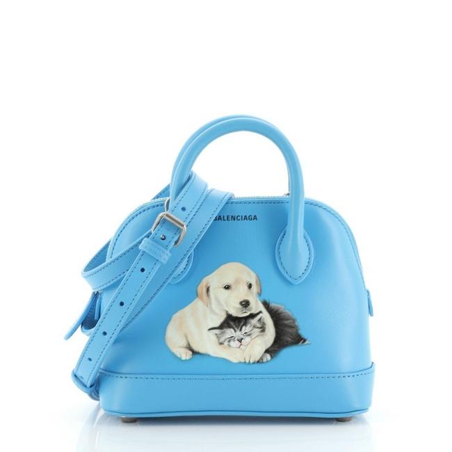 Balenciaga Puppy and Kitten Xxs Blue Leather Shoulder Bag