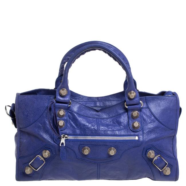 Balenciaga Purple Leather Gsh Part Tote